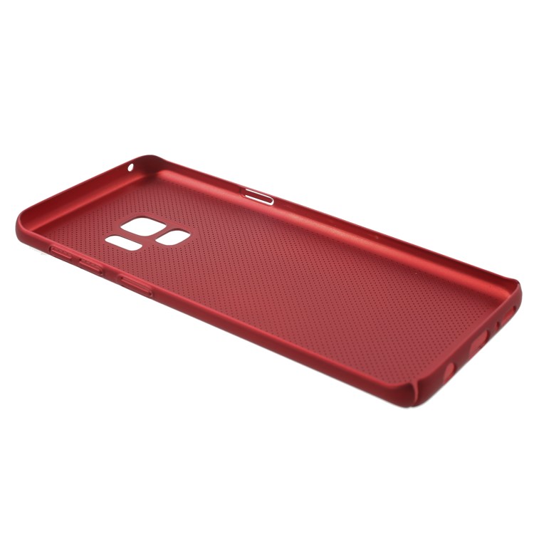 Hollow Mesh Heat Dissipation Plastic Hard Casing for Samsung Galaxy S9 - Red-3