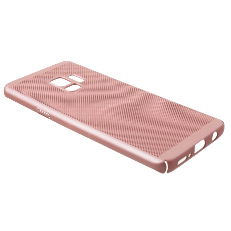 For Samsung Galaxy S9 Hollow Mesh Heat Dissipation PC Hard Casing - Rose Gold-2