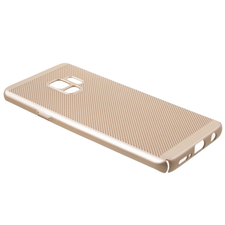 For Samsung Galaxy S9 Hollow Mesh Heat Dissipation PC Hard Mobile Cover - Gold-2
