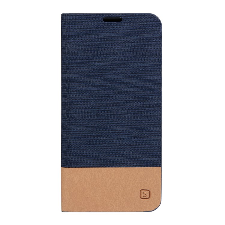 Two-color Leather Stand Case Cover for Samsung Galaxy A3 SM-A310F (2016) - Dark Blue-1