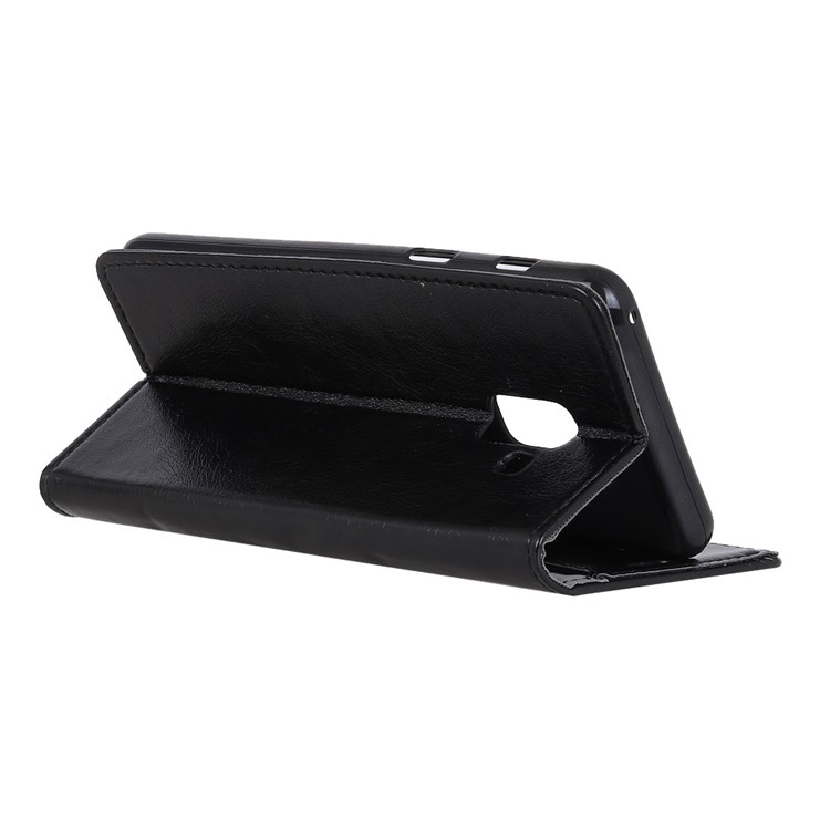 Textured Leather Wallet Case for Samsung Galaxy A8 (2018) - Black-3