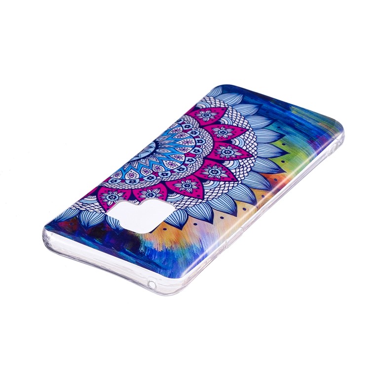 For Samsung Galaxy S9 Luminous Patterned IMD Soft TPU Case Cover - Colorized Mandala Flower-6