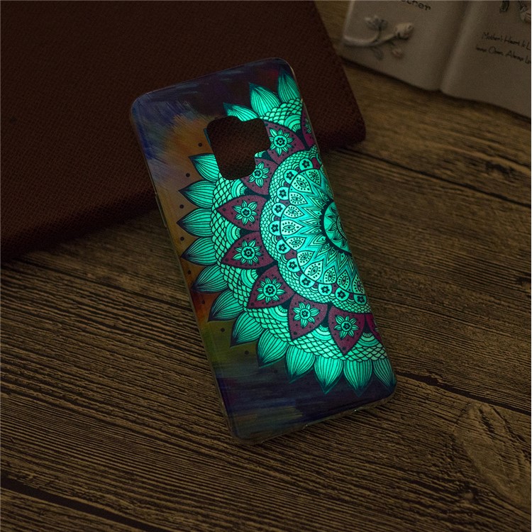 For Samsung Galaxy S9 Luminous Patterned IMD Soft TPU Case Cover - Colorized Mandala Flower-8