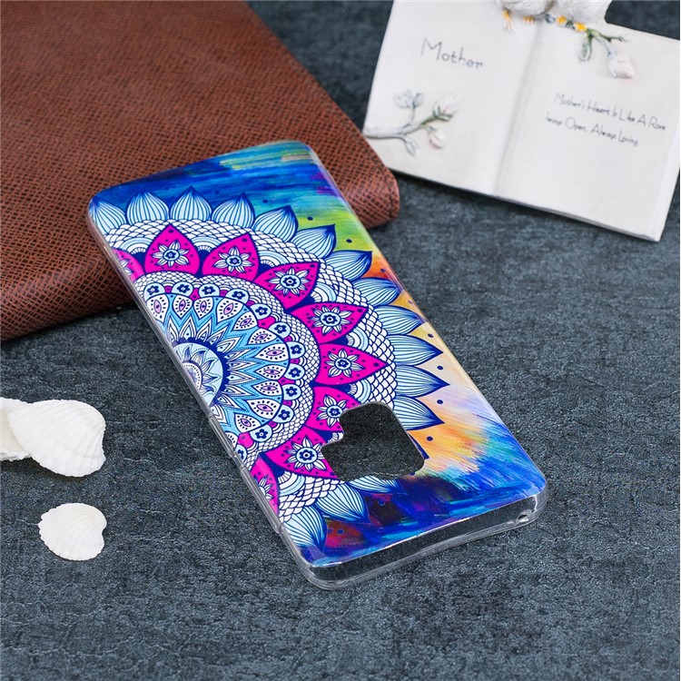 For Samsung Galaxy S9 Luminous Patterned IMD Soft TPU Case Cover - Colorized Mandala Flower-11