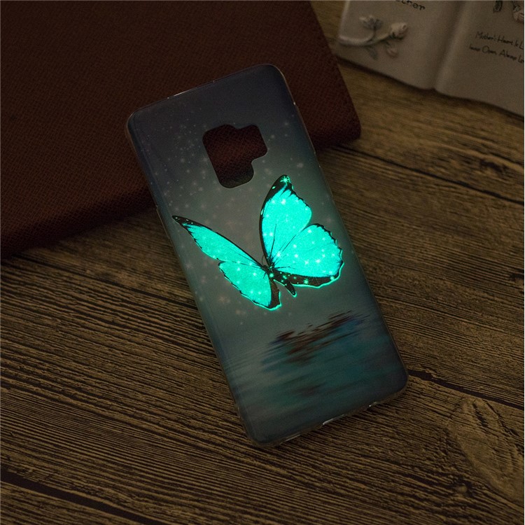 Para Samsung Galaxy S9 Noctilucent Padrony IMD TPU Gel Mobile Case - Borboleta Azul Brilhante-4