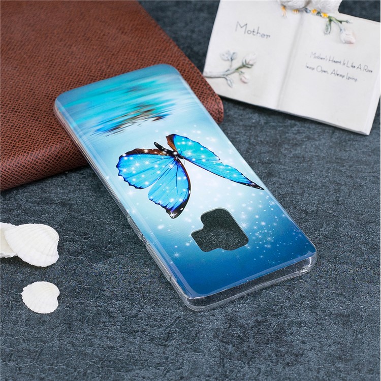 Para Samsung Galaxy S9 Noctilucent Padrony IMD TPU Gel Mobile Case - Borboleta Azul Brilhante-6