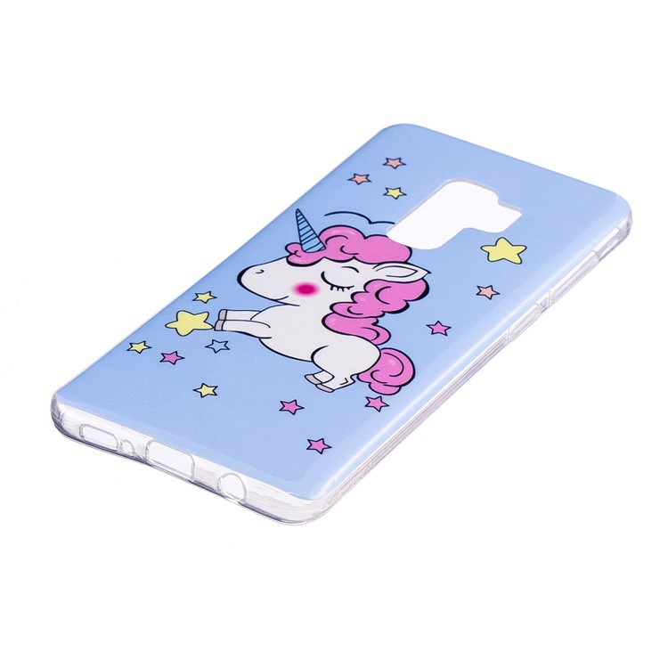 Patterned Noctilucent IMD Soft TPU Gel Casing for Samsung Galaxy S9+ G965 - Cute Unicorn-2