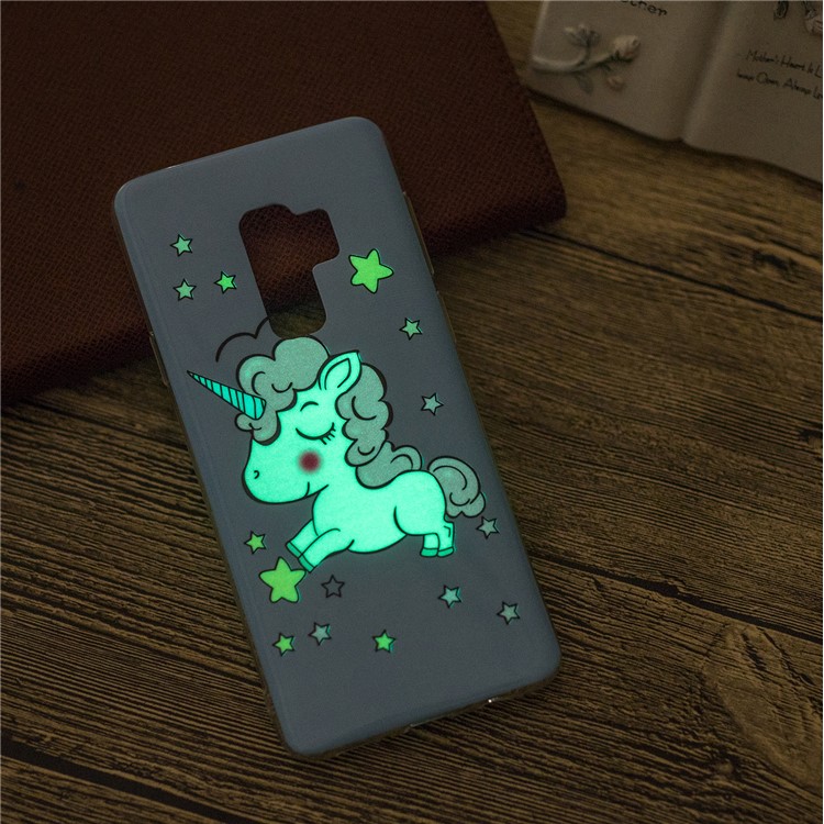 Patterned Noctilucent IMD Soft TPU Gel Casing for Samsung Galaxy S9+ G965 - Cute Unicorn-4