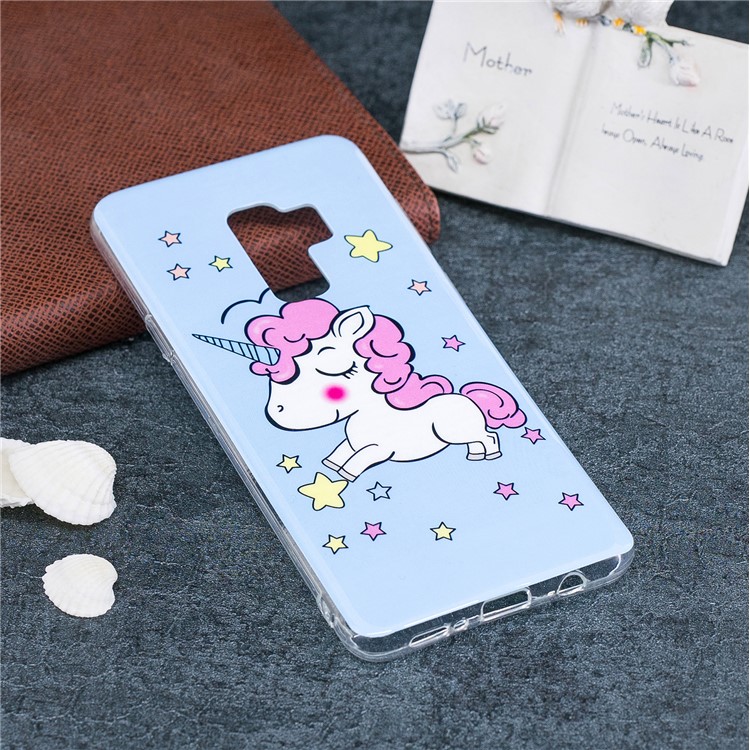 Patterned Noctilucent IMD Soft TPU Gel Casing for Samsung Galaxy S9+ G965 - Cute Unicorn-5