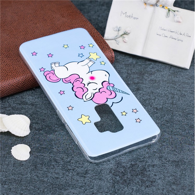 Patterned Noctilucent IMD Soft TPU Gel Casing for Samsung Galaxy S9+ G965 - Cute Unicorn-6