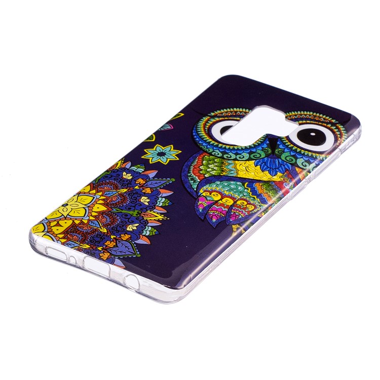 Patterned Noctilucent IMD Soft TPU Flexible Gel Cover for Samsung Galaxy S9+ G965 - Owl-2