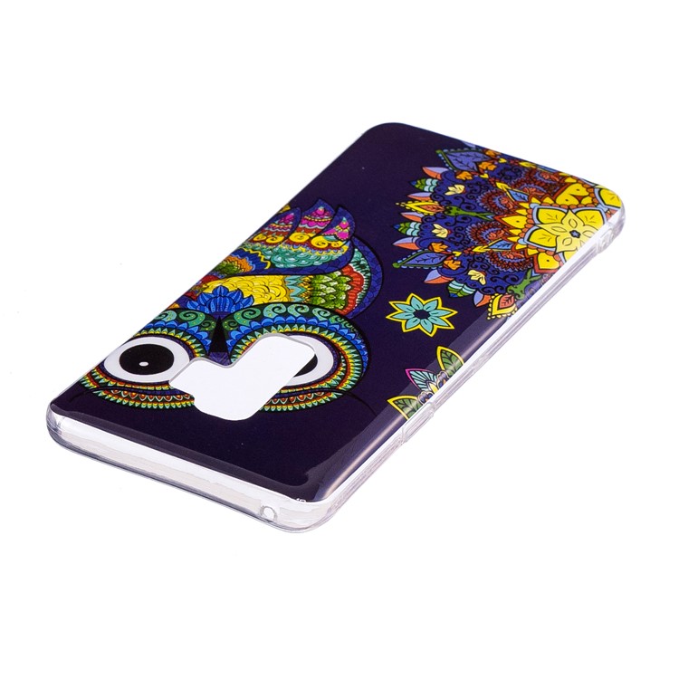 Patterned Noctilucent IMD Soft TPU Flexible Gel Cover for Samsung Galaxy S9+ G965 - Owl-3