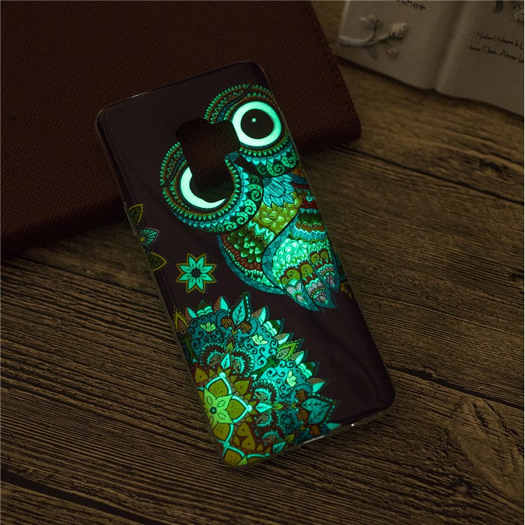Patterned Noctilucent IMD Soft TPU Flexible Gel Cover for Samsung Galaxy S9+ G965 - Owl-4