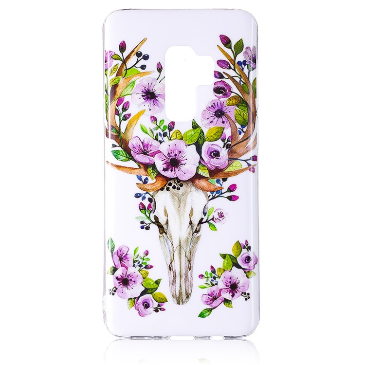 Modelado Noctilucente IMD Flexível Ultra-fino Tampa De Gel TPU Para Samsung Galaxy S9 + G965 - Alces Florescidos-1