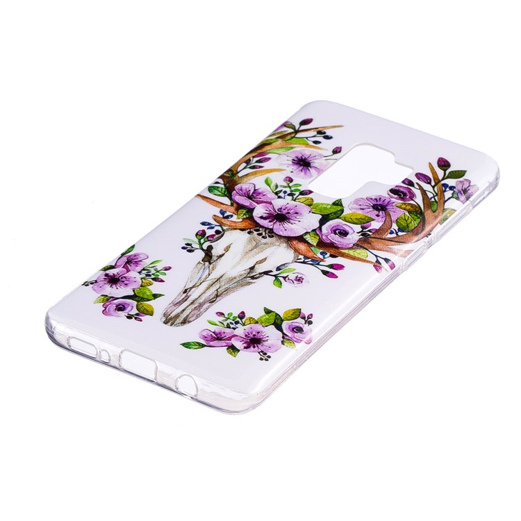 Modelado Noctilucente IMD Flexível Ultra-fino Tampa De Gel TPU Para Samsung Galaxy S9 + G965 - Alces Florescidos-2