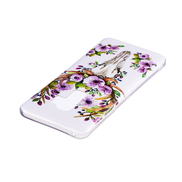 Modelado Noctilucente IMD Flexível Ultra-fino Tampa De Gel TPU Para Samsung Galaxy S9 + G965 - Alces Florescidos-3