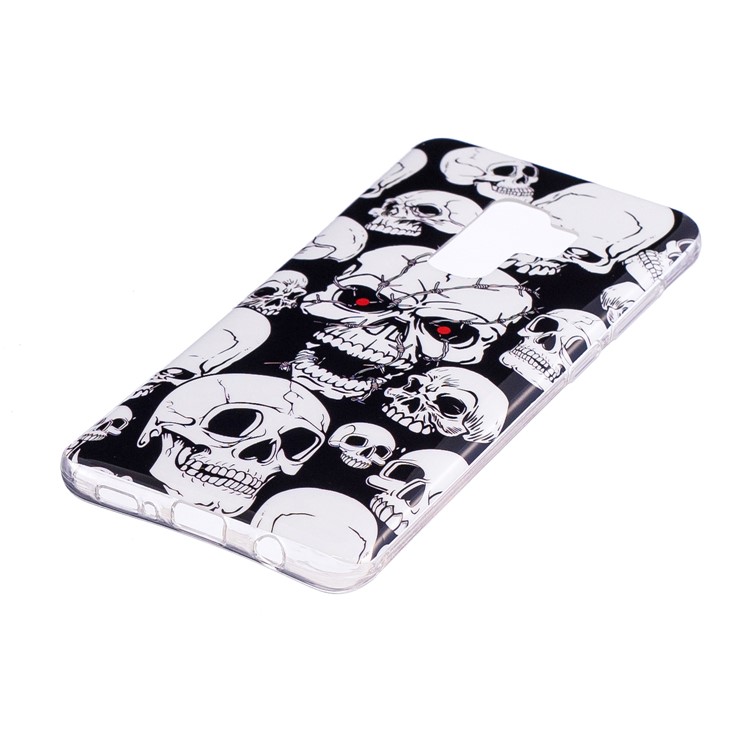 For Samsung Galaxy S9+ Noctilucent Patterned IMD TPU Soft Cover Shell - Skulls-2