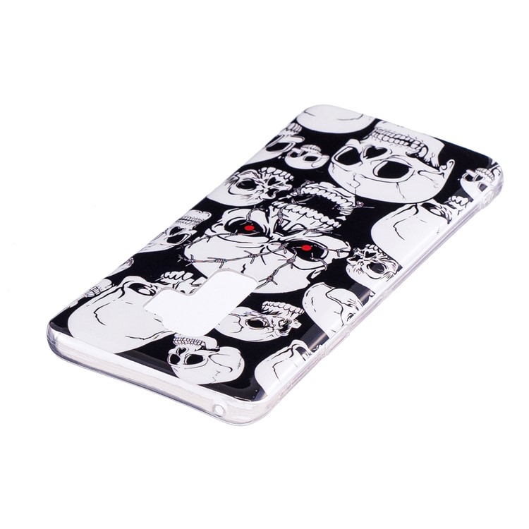For Samsung Galaxy S9+ Noctilucent Patterned IMD TPU Soft Cover Shell - Skulls-3