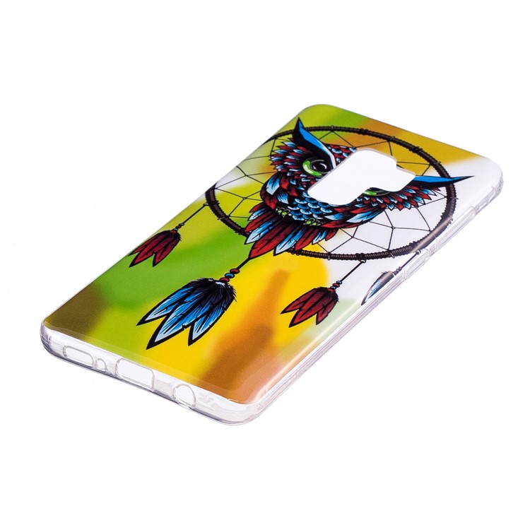 Patterned Noctilucent IMD Soft TPU Gel Phone Lightweight Case for Samsung Galaxy S9+ G965 - Owl and Dream Catcher-2