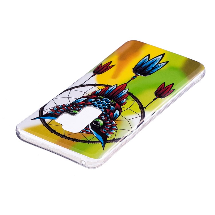 Patterned Noctilucent IMD Soft TPU Gel Phone Lightweight Case for Samsung Galaxy S9+ G965 - Owl and Dream Catcher-3