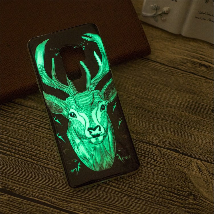 Noctilucente Estampado Imd Tpu Plumagem De Pesos Para Samsung Galaxy S9 + G965 - Elk-4