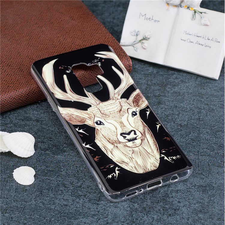 Noctilucente Estampado Imd Tpu Plumagem De Pesos Para Samsung Galaxy S9 + G965 - Elk-5