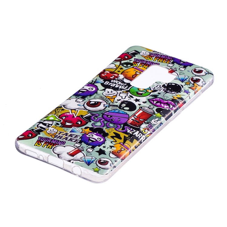 Patterned Noctilucent IMD Soft TPU Gel Mobile Cover Shell for Samsung Galaxy S9+ G965 - Sundry Patterns-2