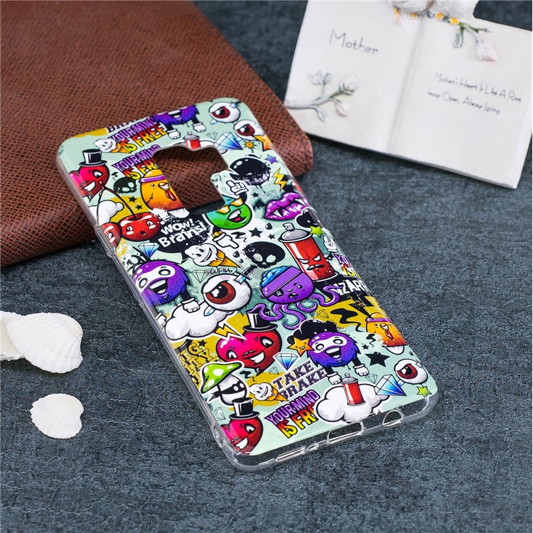Patterned Noctilucent IMD Soft TPU Gel Mobile Cover Shell for Samsung Galaxy S9+ G965 - Sundry Patterns-5