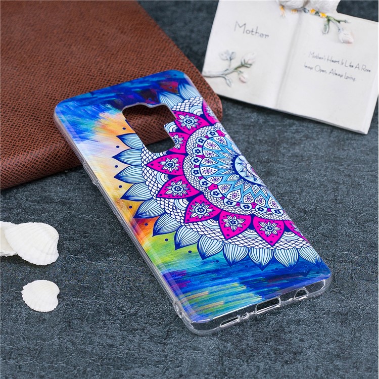 For Samsung Galaxy S9 Plus Patterned Noctilucent IMD Soft TPU Cover Shell - Mandala-5