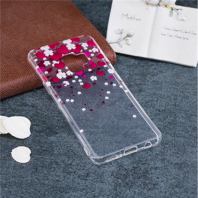 Patterned IMD Soft TPU Back Cover for Samsung Galaxy S9 - Heart and Flower-4