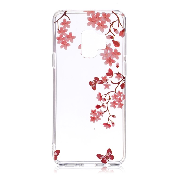 Patterned IMD Soft TPU Back Shell for Samsung Galaxy S9 - Butterfly and Flower-1