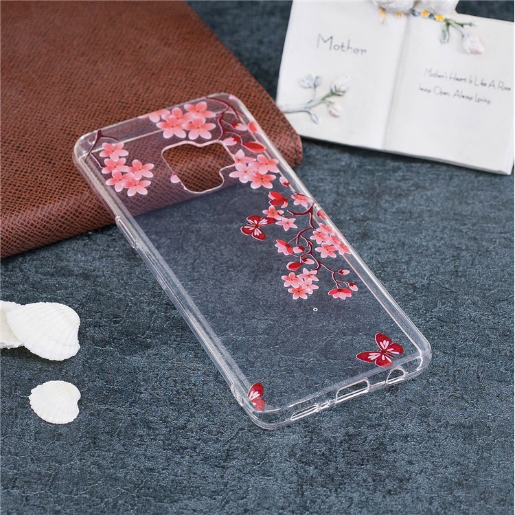 Patterned IMD Soft TPU Back Shell for Samsung Galaxy S9 - Butterfly and Flower-4
