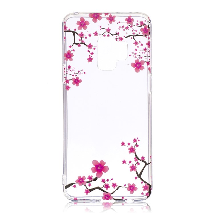 Patterned IMD Soft TPU Back Mobile Cover for Samsung Galaxy S9 - Plum Blossom-1