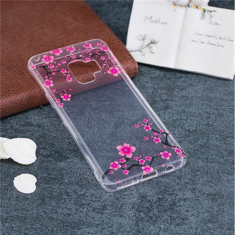 Patterned IMD Soft TPU Back Mobile Cover for Samsung Galaxy S9 - Plum Blossom-4
