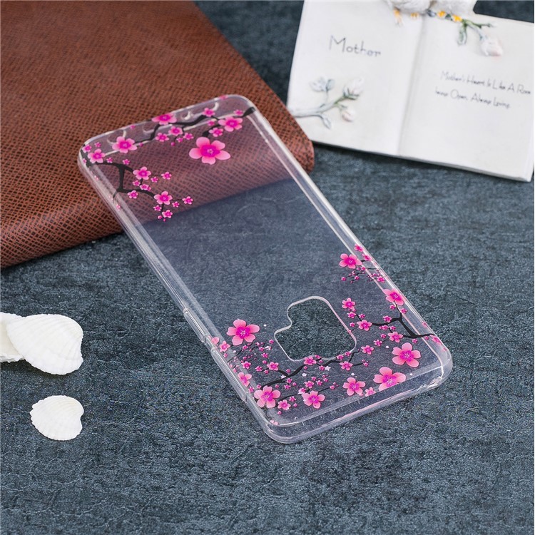 Patterned IMD Soft TPU Back Mobile Cover for Samsung Galaxy S9 - Plum Blossom-5