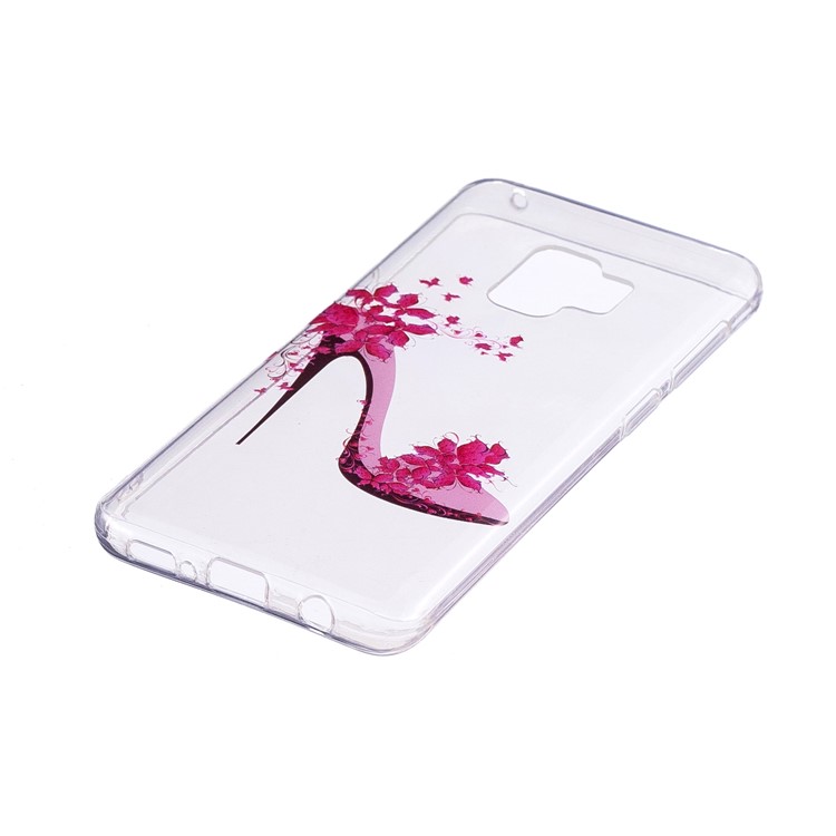 IMD Soft TPU Patterned Back Mobile Shell for Samsung Galaxy S9 - Flowered High Heel Shoe-2