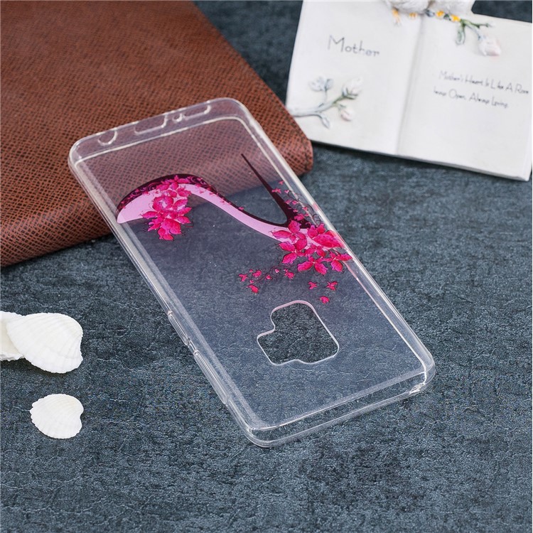 IMD Soft TPU Patterned Back Mobile Shell for Samsung Galaxy S9 - Flowered High Heel Shoe-5