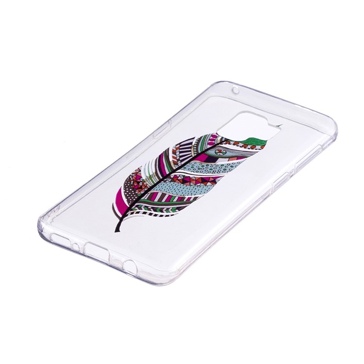 For Samsung Galaxy S9 Patterned IMD Soft TPU Cellphone Case - Tribal Feather-2