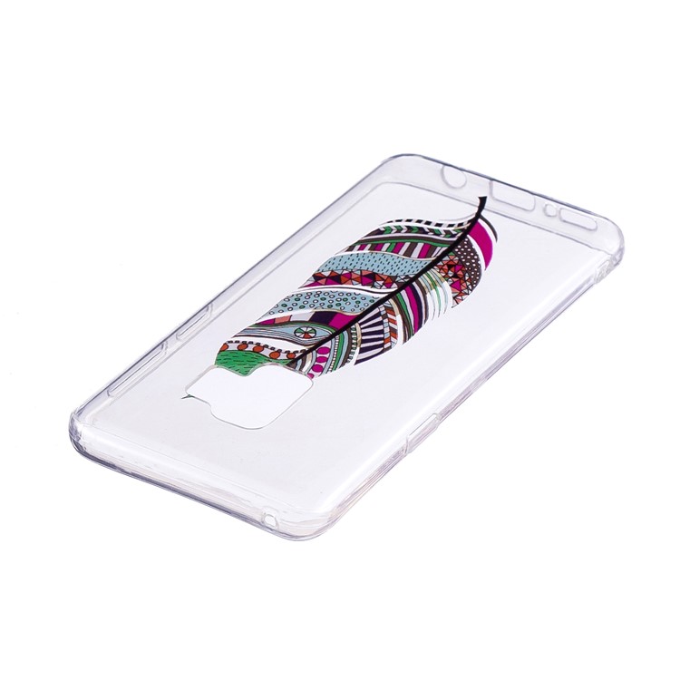 For Samsung Galaxy S9 Patterned IMD Soft TPU Cellphone Case - Tribal Feather-3
