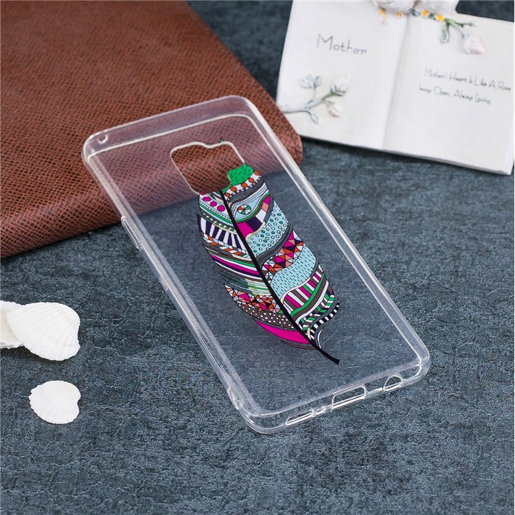 For Samsung Galaxy S9 Patterned IMD Soft TPU Cellphone Case - Tribal Feather-4