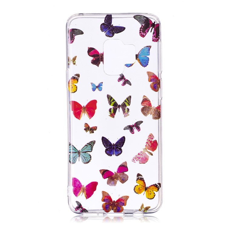Patterned Soft TPU IMD Back Cover Protector for Samsung Galaxy S9 - Colorful Butterfly-1