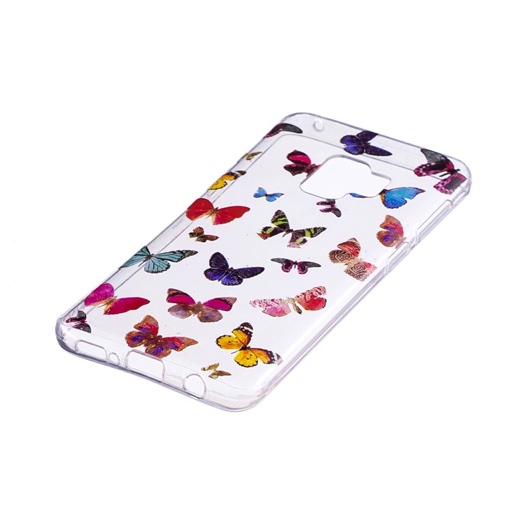 Patterned Soft TPU IMD Back Cover Protector for Samsung Galaxy S9 - Colorful Butterfly-2