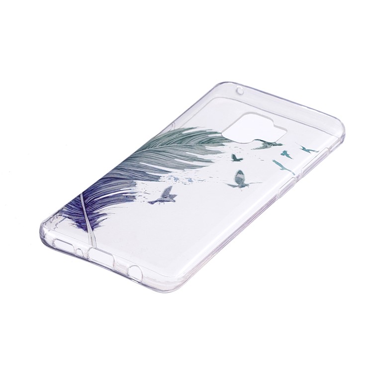 Pattern Printing IMD TPU Soft Case for Samsung Galaxy S9+ G965 - Feather Pattern-2