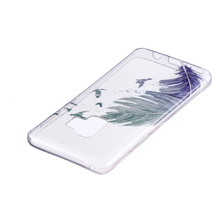 Pattern Printing IMD TPU Soft Case for Samsung Galaxy S9+ G965 - Feather Pattern-3