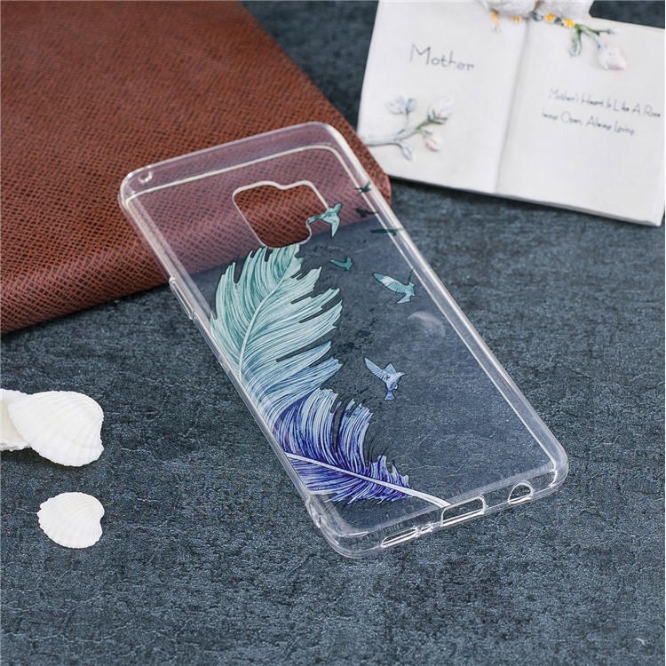Pattern Printing IMD TPU Soft Case for Samsung Galaxy S9+ G965 - Feather Pattern-4
