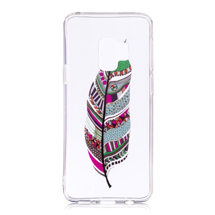 Pattern Printing IMD TPU Case Accessory for Samsung Galaxy S9+ G965 - Colorized Feather-1