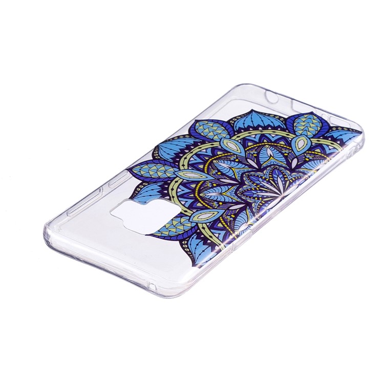 Pattern Printing IMD TPU Gel Shell for Samsung Galaxy S9+ - Blue Flower-3