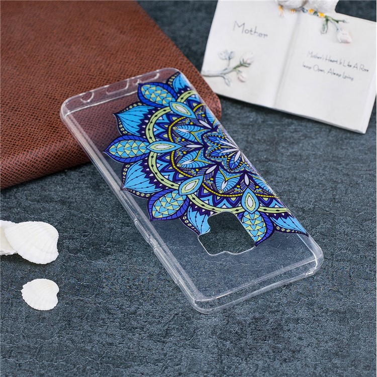 Pattern Printing IMD TPU Gel Shell for Samsung Galaxy S9+ - Blue Flower-5