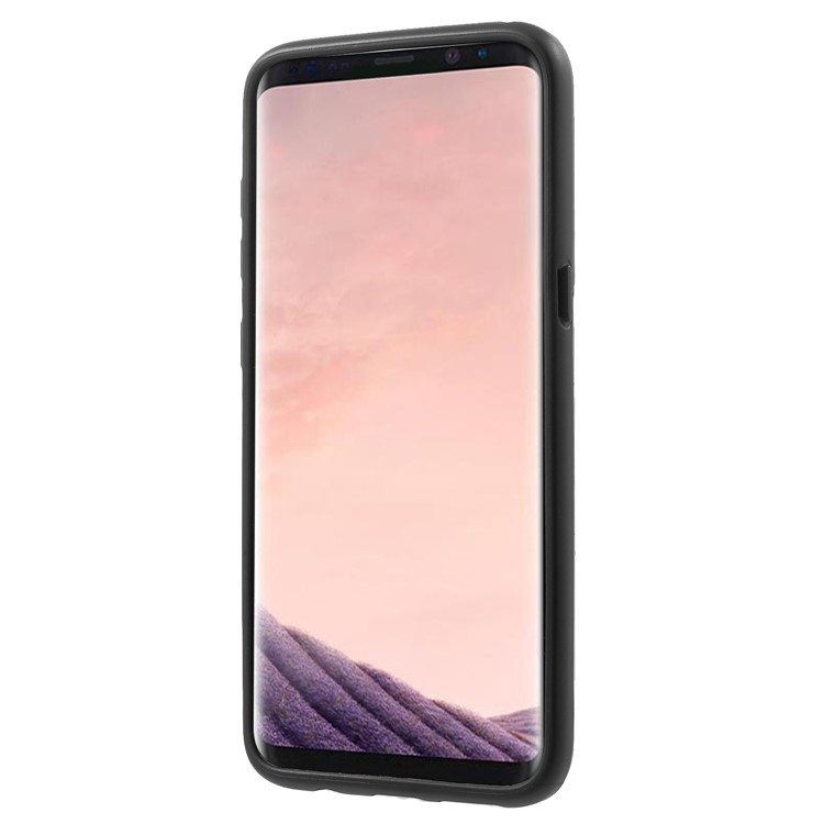Card Slots Hard PC Back Case with Mirror and Kickstand for Samsung Galaxy S8 G950 - Black-2