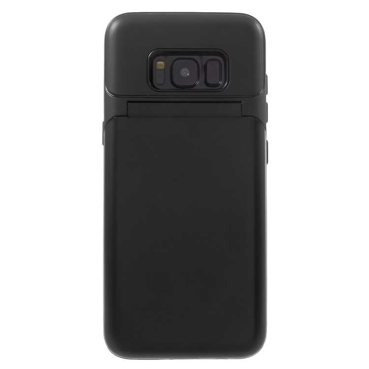 Card Slots Hard PC Back Case with Mirror and Kickstand for Samsung Galaxy S8 G950 - Black-3